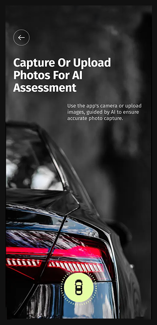 Capture or upload photos — CoverRide screen